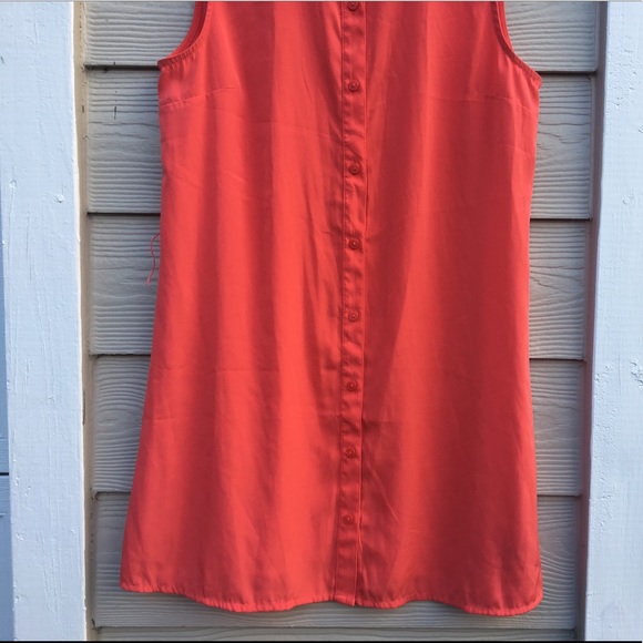 Forever21 Women CoralOrange Chiffon Tunic Blouse M - Picture 4 of 5